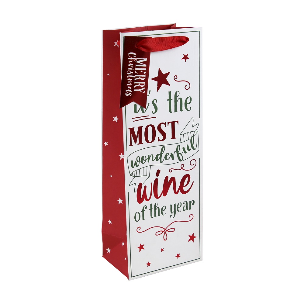 XMAS BOTTLE BAG MST WO TIME (X-34136-4C)